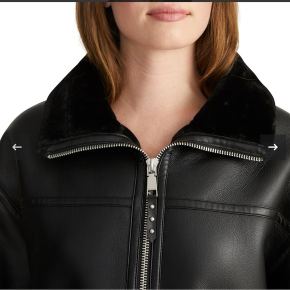 NEW! Rebecca Minkoff / Faux Leather Coat - Picture 6 of 7